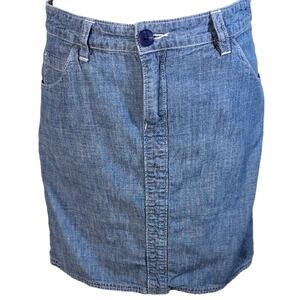 Tommy Bahama Denim Chambray Skirt Womens Size 2 Blue‎ Jean Knee Length Casual